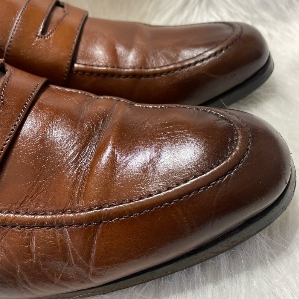 Wolf & Shepherd Mens Brown Leather Penny Loafers Goodyear Welted Portugal 11 - Picture 2 of 8